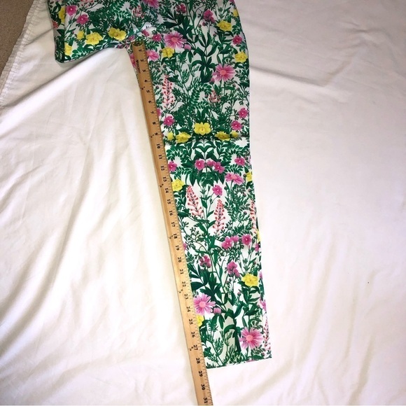 Talbots RSVP Floral Pants Stretch Cotton New Size 6 Tapered Side Zip Brunch - Picture 5 of 7
